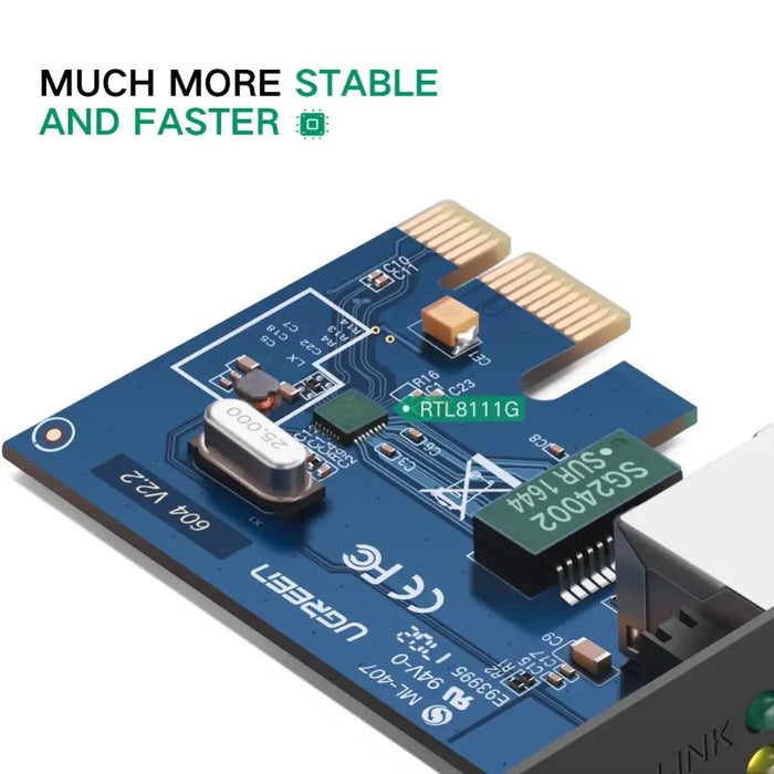 Ugreen US230 Gigabit 10/100/1000Mbps PCI-E Network Card - Black - Other office accessories<<<HurtelXML