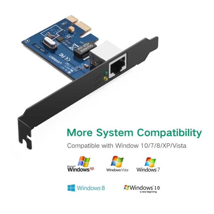 Ugreen US230 Gigabit 10/100/1000Mbps PCI-E Network Card - Black - Other office accessories<<<HurtelXML