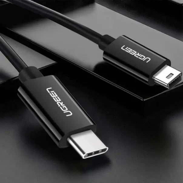 Ugreen US242 USB-C (male) / mini USB (male) cable 1 m - black - Cell phone cables<<<HurtelXML