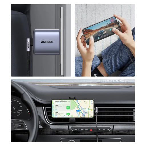 Ugreen US255 50122 USB-C (straight) / USB-C (angled) PD QC cable 60W 3A 0.5m - gray - Cell phone