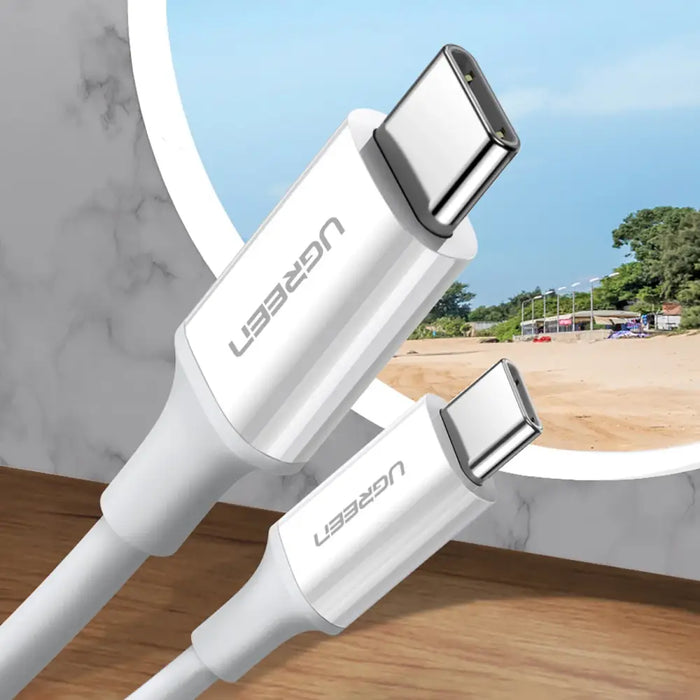 Ugreen US264 60519 USB-C / USB-C PD QC AFC Cable 1.5m - White - Cell phone cables<<<HurtelXML