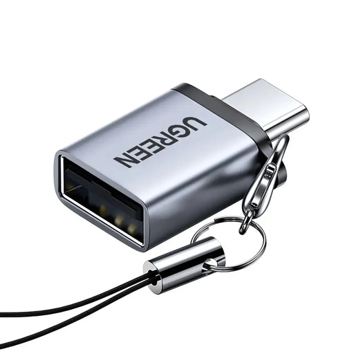 Ugreen US270 USB-C (Male) / USB-A 3.0 (Female) Adapter with Lanyard - Gray - USB adapters<<<HurtelXML