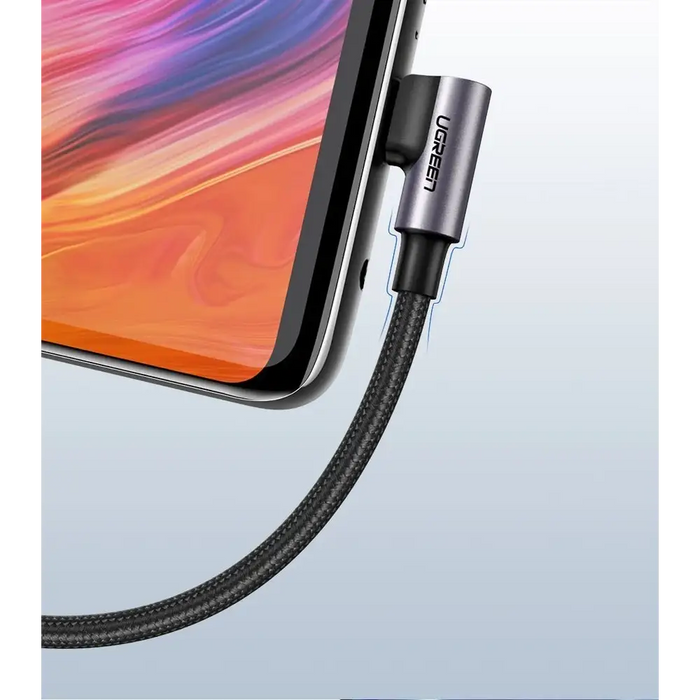 Ugreen US284 50941 USB-A (straight) / USB-C (angled) 3A Cable 1m - Gray - Cell phone cables<<<HurtelXML&&&USB