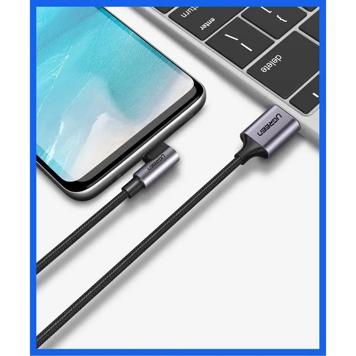 Ugreen US284 50942 USB-A (straight) / USB-C (angled) cable 3A 2m - gray - Cell phone cables<<<HurtelXML&&&USB