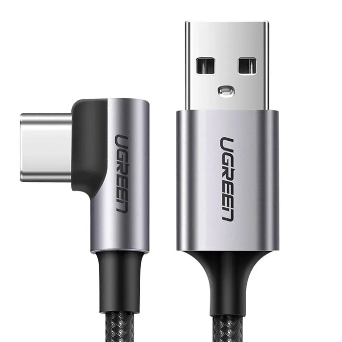 Ugreen US284 70255 USB-A (straight) / USB-C (angled) 3A Cable 3m - Gray - Cell phone cables<<<HurtelXML