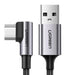 Ugreen US284 70255 USB-A (straight) / USB-C (angled) 3A Cable 3m - Gray - Cell phone cables<<<HurtelXML