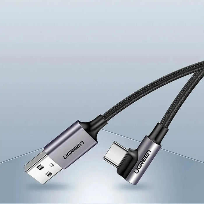 Ugreen US284 70255 USB-A (straight) / USB-C (angled) 3A Cable 3m - Gray - Cell phone cables<<<HurtelXML