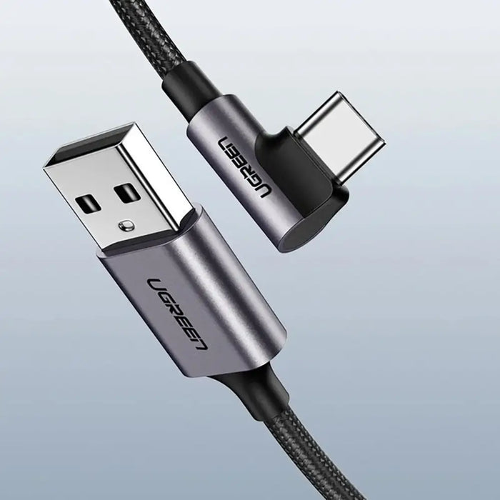 Ugreen US284 70255 USB-A (straight) / USB-C (angled) 3A Cable 3m - Gray - Cell phone cables<<<HurtelXML
