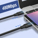 Ugreen US286 USB-C - USB-C PD QC 3A 480Mb/s cable 0.5m - black - Cell phone cables<<<HurtelXML