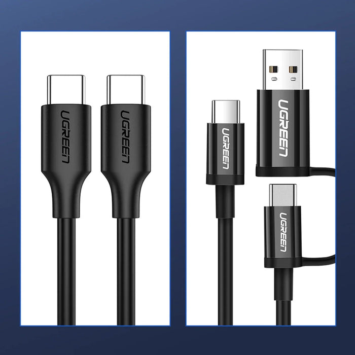 Ugreen US286 USB-C - USB-C PD QC 3A 480Mb/s cable 0.5m - black - Cell phone cables<<<HurtelXML