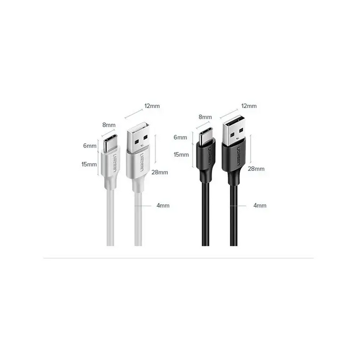 Ugreen US287 60116 USB-A / USB-C 2A cable 1m - black - Cell phone cables<<<HurtelXML&&&Кабели за мобилни