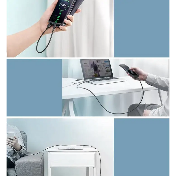 Ugreen US287 60118 USB-A / USB-C 3A cable 2m - black - Cell phone cables<<<HurtelXML&&&USB cablesKBA-USB<<<Cables