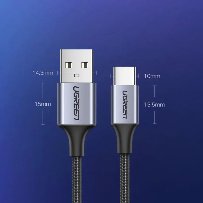 Ugreen US288 60125 USB-A / USB-C QC 3.0 3A 0.5m cable - gray - Cell phone cables<<<HurtelXML