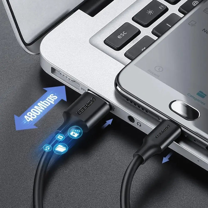 Ugreen US289 60135 micro USB / USB-A cable 0.5m - black - Cell phone cables<<<HurtelXML