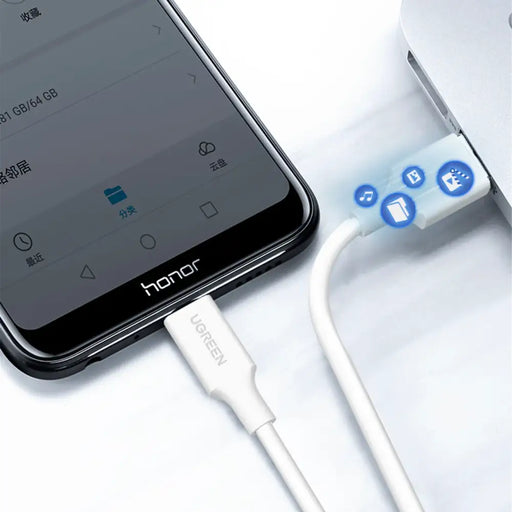 Ugreen US289 60140 micro USB / USB-A cable 0.5m - white - Cell phone cables<<<HurtelXML