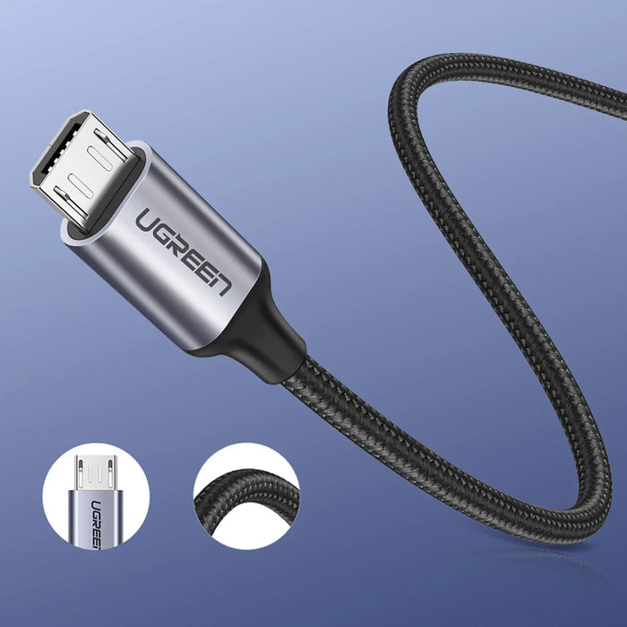 Ugreen US290 60148 USB-A / micro USB 2.4A cable 2m - gray - Cell phone cables<<<HurtelXML&&&Exhibition