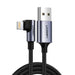 Ugreen US299 60521 angled Lightning / USB-A MFi cable 2.4A 1m - black - Cell phone cables<<<HurtelXML