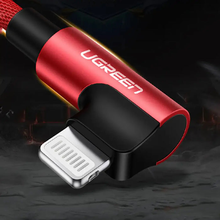 Ugreen US299 60555 angled Lightning / USB-A MFi cable 2.4A 1m - red - Cell phone cables<<<HurtelXML