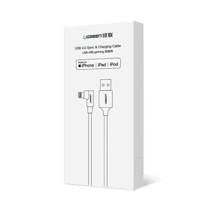 Ugreen US299 60555 angled Lightning / USB-A MFi cable 2.4A 1m - red - Cell phone cables<<<HurtelXML