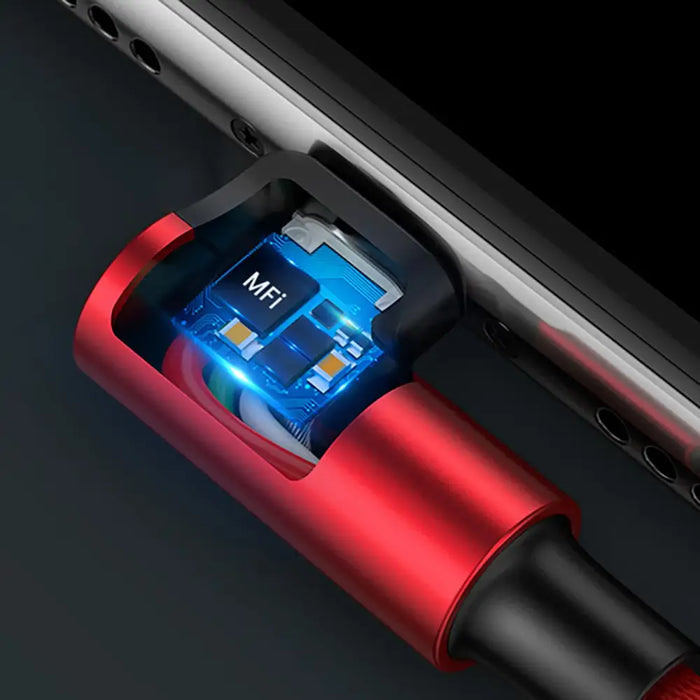 Ugreen US299 60555 angled Lightning / USB-A MFi cable 2.4A 1m - red - Cell phone cables<<<HurtelXML
