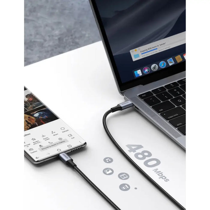 Ugreen US316 USB-C / USB-C Cable 480Mb/s 5A 0.5m - Gray - Cell phone cables<<<HurtelXML