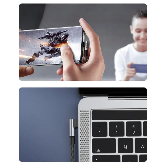 Ugreen US334 70645 USB-C (angled) / USB-C (straight) cable 100W PD 2m - black - Cell phone cables<<<HurtelXML