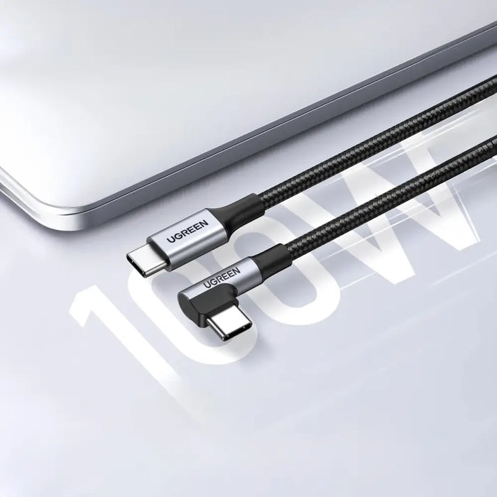 Ugreen US334 70645 USB-C (angled) / USB-C (straight) cable 100W PD 2m - black - Cell phone cables<<<HurtelXML