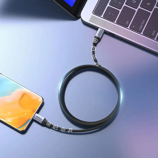 Ugreen US535 USB-C / USB-C PD cable 240W 5A 1m - gray - Cell phone cables<<<HurtelXML