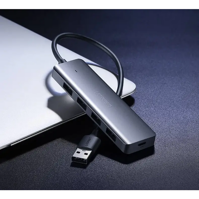 Ugreen USB HUB - 4x USB 3.2 Gen 1 with micro USB power port gray (CM219 50985) - USB hubs<<<HurtelXML