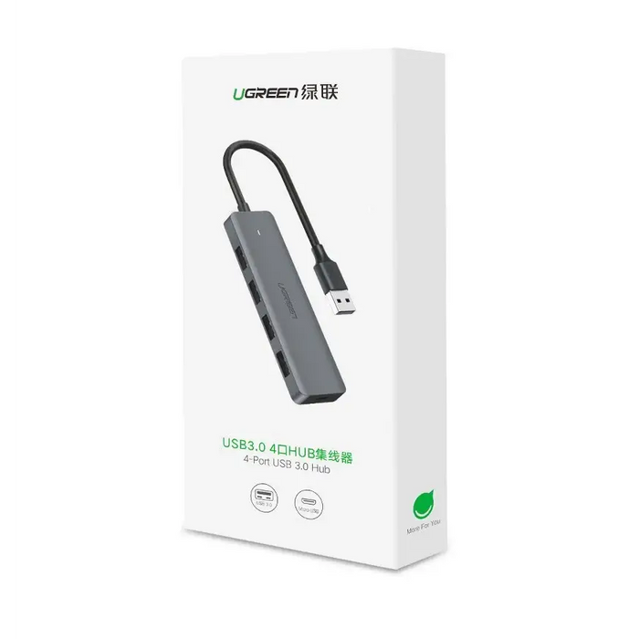Ugreen USB HUB - 4x USB 3.2 Gen 1 with micro USB power port gray (CM219 50985) - USB hubs<<<HurtelXML