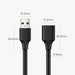 Ugreen USB (male) - USB (female) 2.0 extension cable 480Mb/s 1.5m black (US103) - Cell phone cables<<<HurtelXML