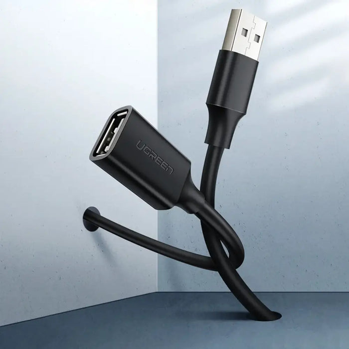 Ugreen USB (male) - USB (female) 2.0 extension cable 480Mb/s 1.5m black (US103) - Cell phone cables<<<HurtelXML
