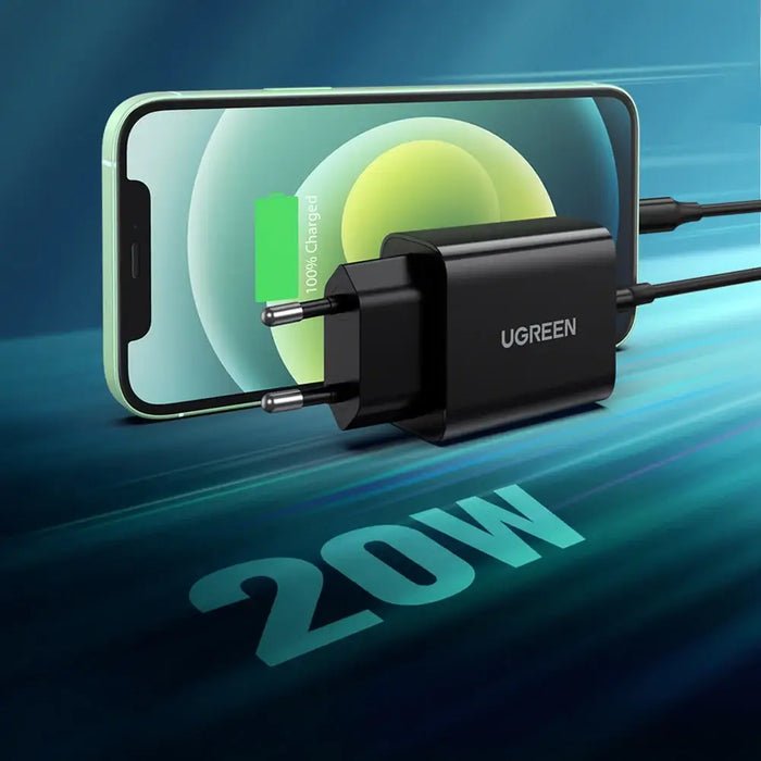 Ugreen USB wall charger Type C 20W Power Delivery black (10191) - Cell phone USB charger<<<HurtelXML
