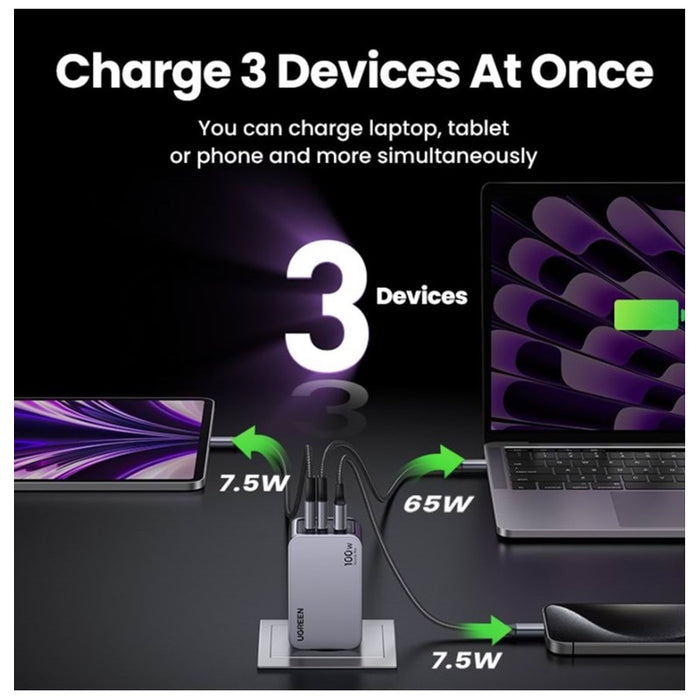 UNIVERSAL CHARGER X757 220V 2xUSB-C 1xUSB A GaN 100W UGREEN