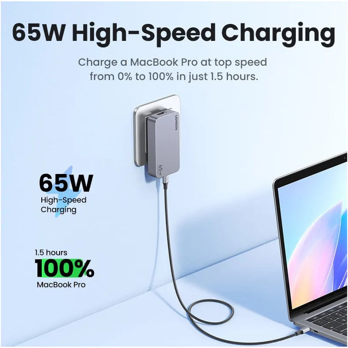 CHARGER 220V 2xUSB-C,1xUSB A,65W,USlim X753 UGREEN
