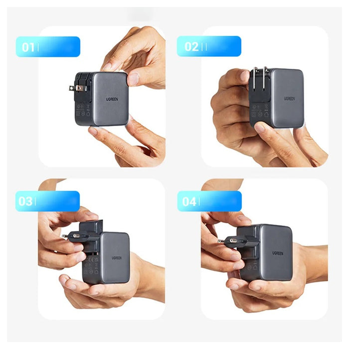 CHARGER 220V 2USBC,1USBA,65W,US,UK,EU CD296 UGREEN