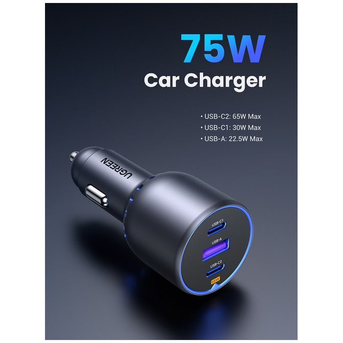 CAR CHARGER 2xUSB-C+1xUSB A,75W EC703 UGREEN