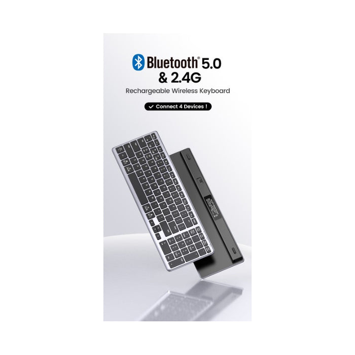 Ugreen KU005 Bluetooth / 2.4 GHz wireless membrane keyboard - black