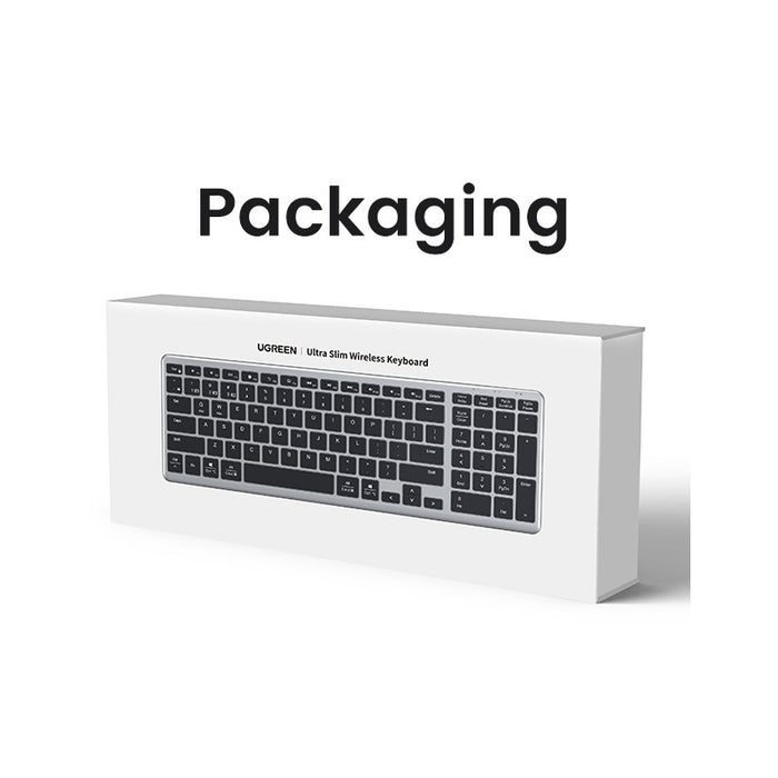 Ugreen KU005 Bluetooth / 2.4 GHz wireless membrane keyboard - black