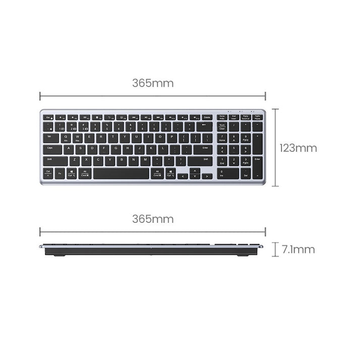 Ugreen KU005 Bluetooth / 2.4 GHz wireless membrane keyboard - black