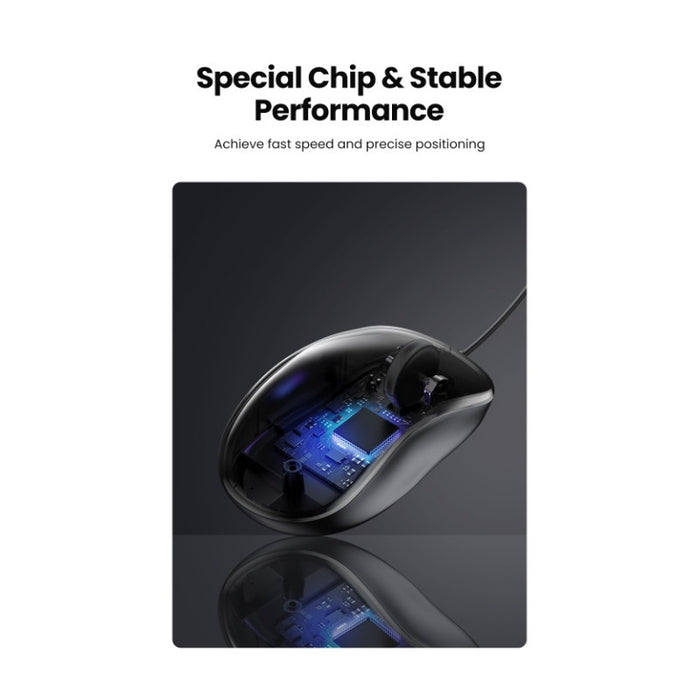 COMPUTER MOUSE WITH CABLE LENGTH 1.5m MU007 UGREEN - BLACK