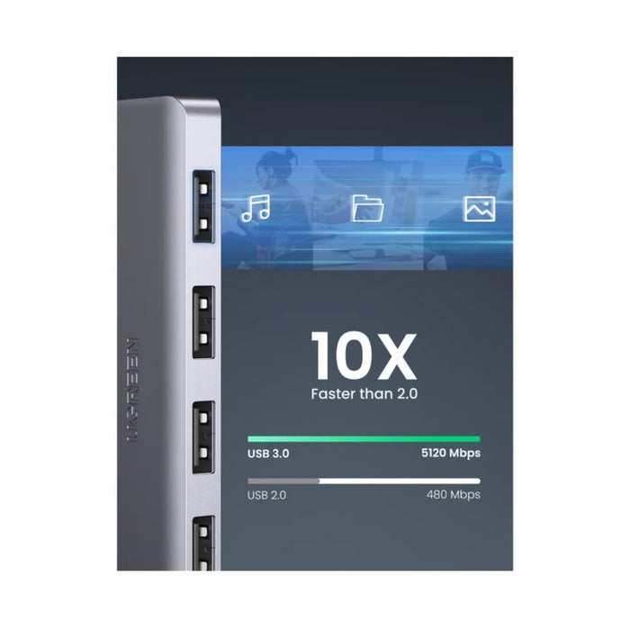 HUB 4xUSB3.0 A,1xUSB-C,INPUT USB-C CM219 UGREEN