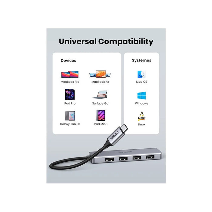 HUB 4xUSB3.0 A,1xUSB-C,INPUT USB-C CM219 UGREEN