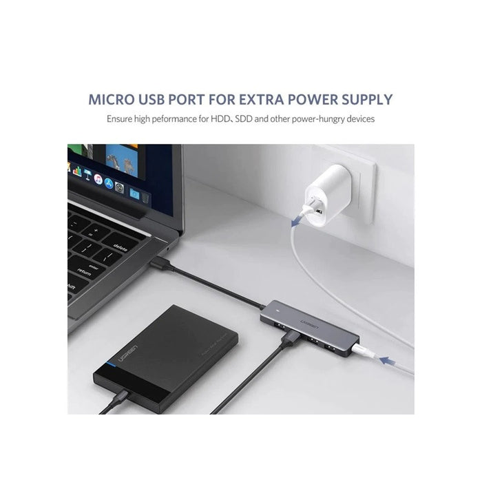 HUB 4xUSB3.0 A 1xUSB-C POWER SUPPLY CM219 UGREEN