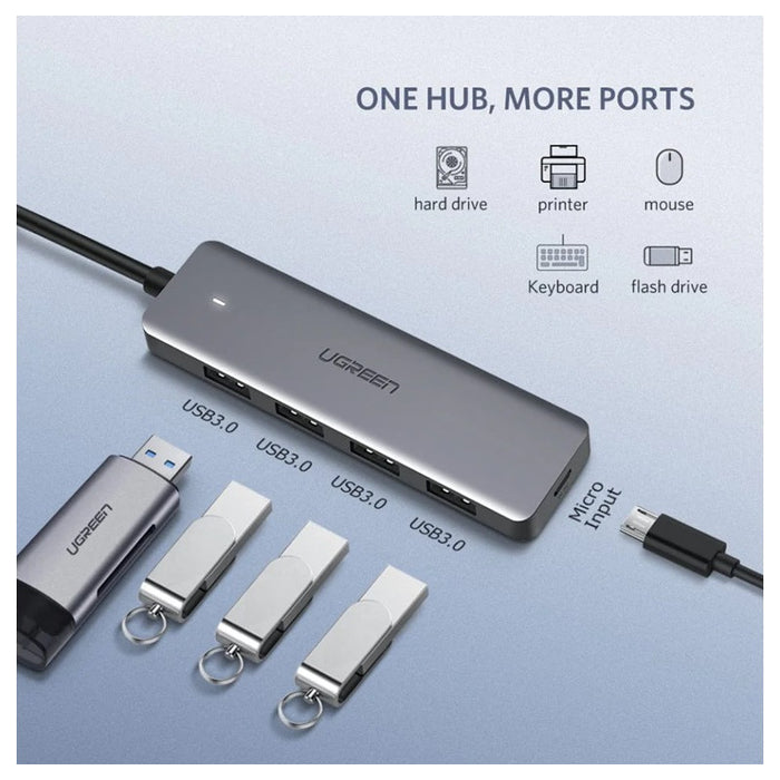 HUB 4xUSB3.0 A 1xUSB-C POWER SUPPLY CM219 UGREEN