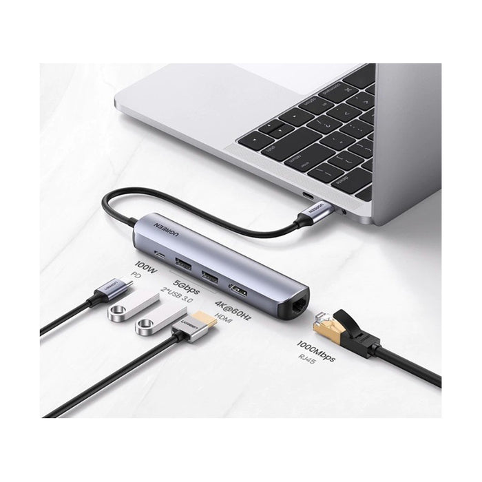 MULTIFUNCTIONAL ADAPTER 5in1 HDMI 4K-60Hz/RJ45 CM418 UGREEN