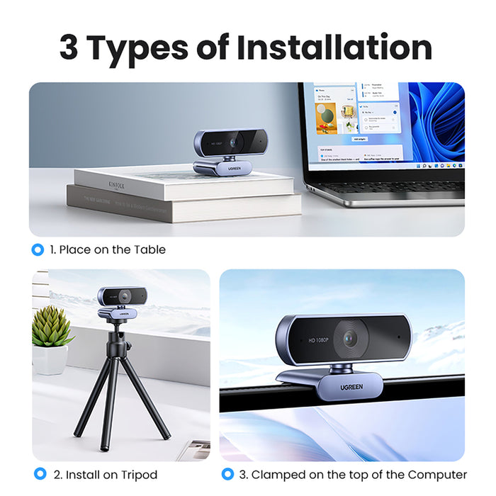 Ugreen CM678 USB HD Webcam - Gray