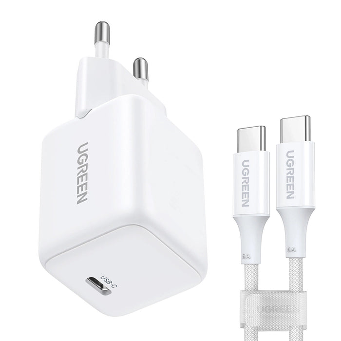 Ugreen X513 30W GaN Wall Charger 1x USB-C + 1m USB-C Cable - White