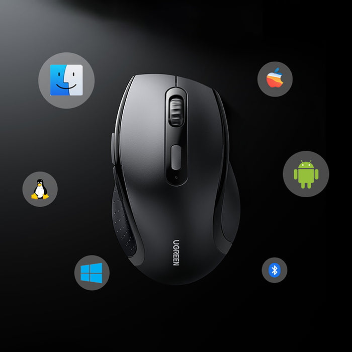 Ugreen Wireless Ergonomic Optical Mouse - Black