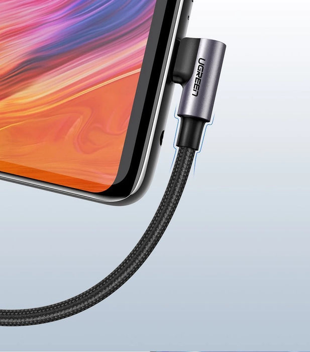 Ugreen US284 50941 USB-A (straight) / USB-C (angled) 3A Cable 1m - Gray